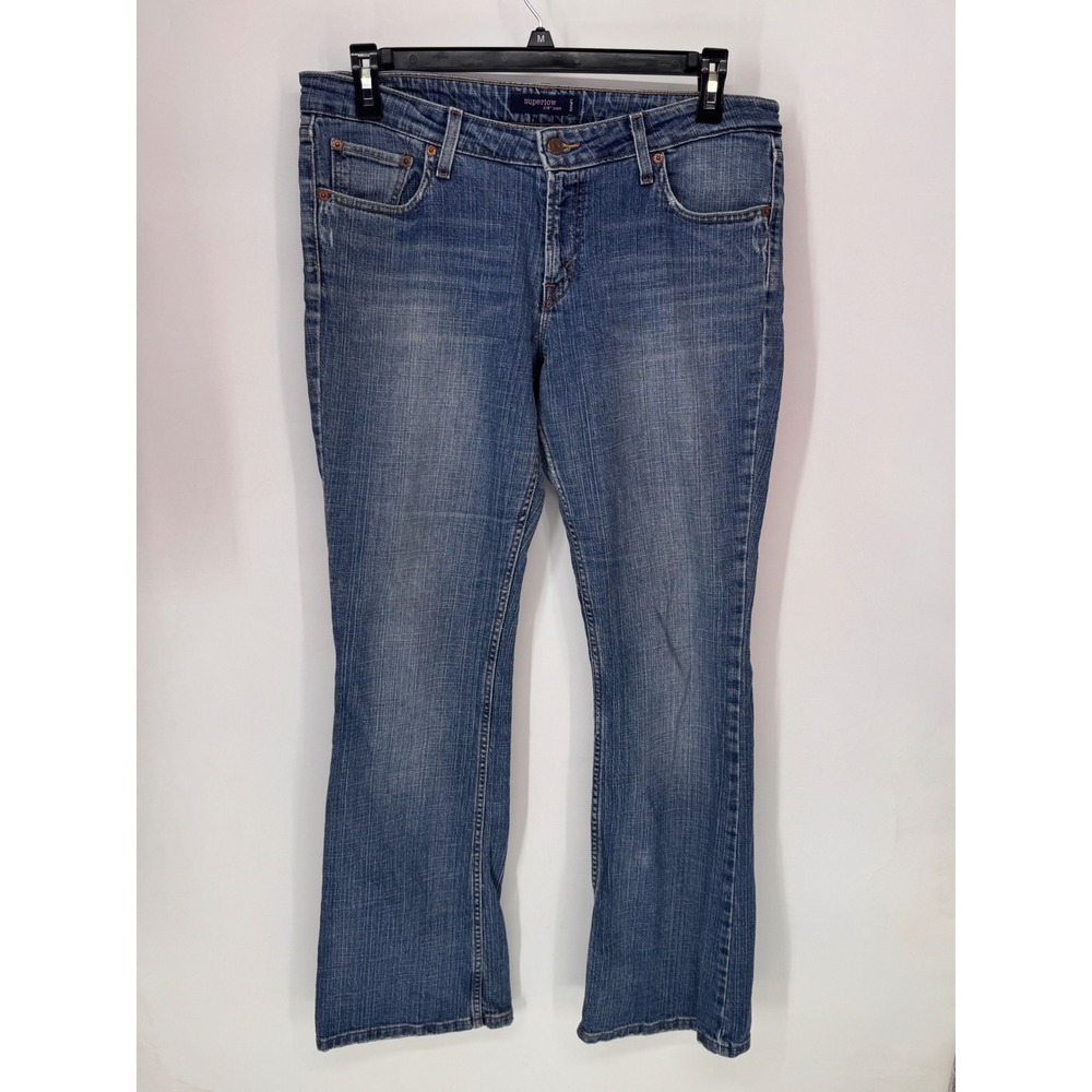 Levi's 518 Superlow Jeans Women 13 Long Blue Bootcut Low Rise Denim Y2K Retro